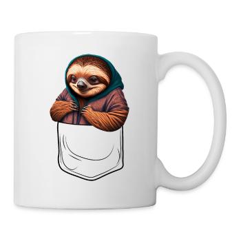 Breast Bag Sloth | Sloth in your pocket - Mug - white - Right