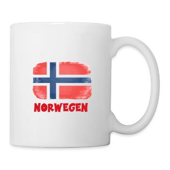Zweimal nach Norwegen Flagge Urlaub Geschenk - Tasse - Weiß - Rechts