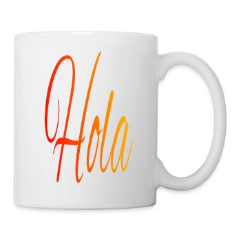 Hola, rouge - orange - jaune - Mug blanc - blanc - Droite