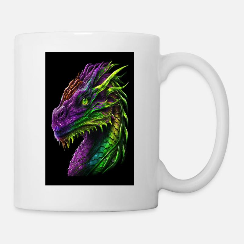 dragon couleurs - Mug blanc - blanc