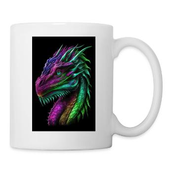 dragon coloré - Mug blanc - blanc - Droite