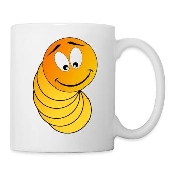 Funny, yellow and orange caterpillar - Mug - white - Right