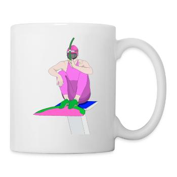 Nager avec palmes - Mug blanc - blanc - Droite