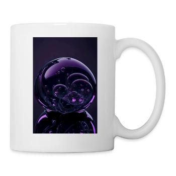 Bulles dans une bulle magenta 2 - Mug blanc - blanc - Droite