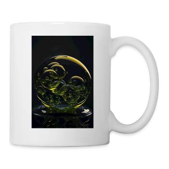 Bulles dans un blister jaune 2 - Mug blanc - blanc - Droite