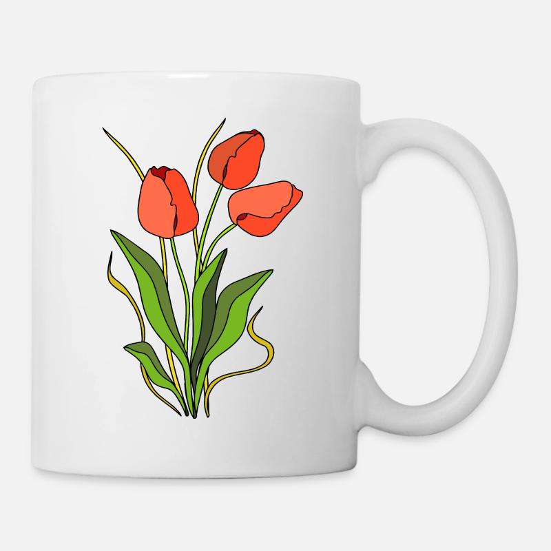 Blumen - Tasse - Weiß