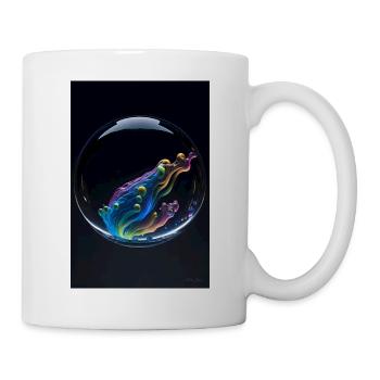 Nuages dans un arc-en-ciel à bulles 3 - Mug blanc - blanc - Droite