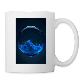 Wolken in einer Blase blau 2 - Tasse - Weiß - Rechts