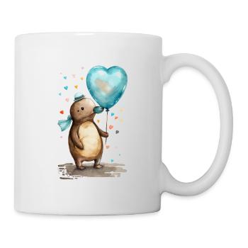 Schnabeltier Herz Aquarell - Tasse - Weiß - Rechts
