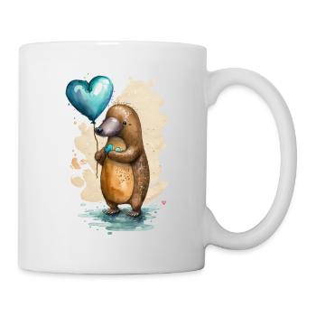 Schnabeltier Herz Aquarell - Tasse - Weiß - Rechts