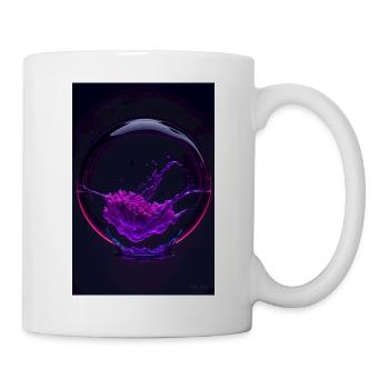 Wolken in einer Blase magenta 1 - Tasse - Weiß - Rechts