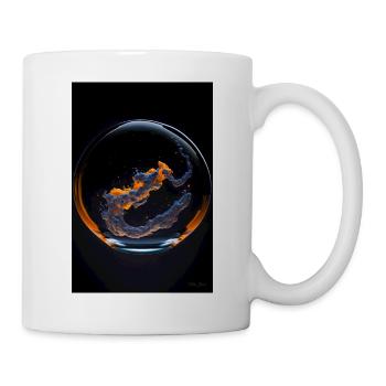 Nuages dans une bulle orange 1 - Mug blanc - blanc - Droite