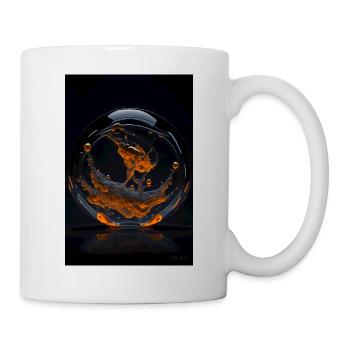 Wolken in einer Blase orange 3 - Tasse - Weiß - Rechts