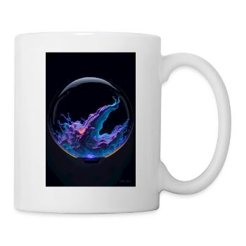 Wolken in einer Blase neon 3 - Tasse - Weiß - Rechts