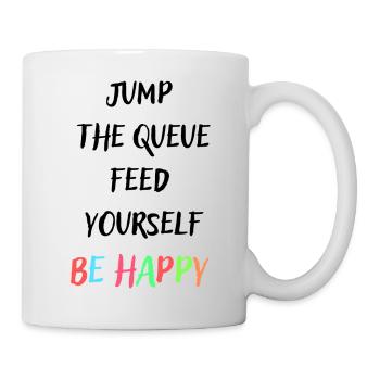 Sautez la file d’attente soyez heureux coloré - Mug blanc - blanc - Droite