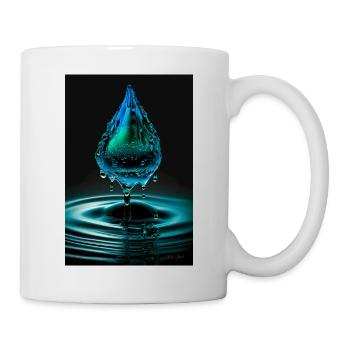 Tropfen cyan 3 - Tasse - Weiß - Rechts