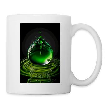 Tropfen grün 2 - Tasse - Weiß - Rechts