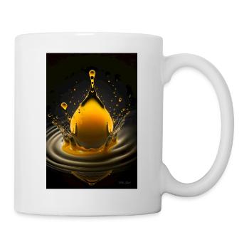 Tropfen gelb 4 - Tasse - Weiß - Rechts