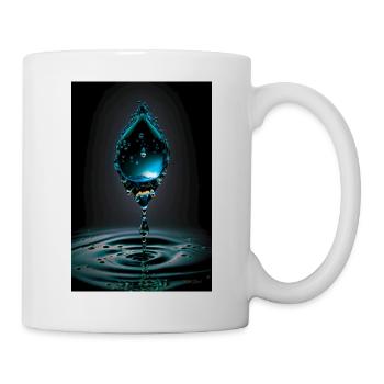 Tropfen cyan 2 - Tasse - Weiß - Rechts