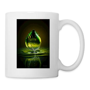 Tropfen grün 3 - Tasse - Weiß - Rechts