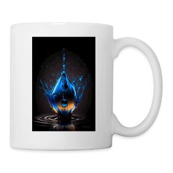 Drops blue 4 - Mug - white - Right