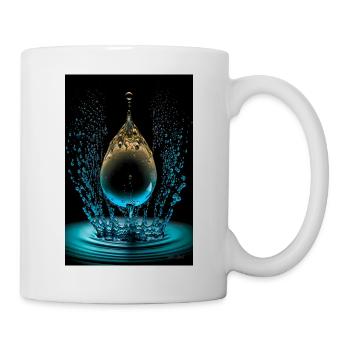 Tropfen cyan 4 - Tasse - Weiß - Rechts