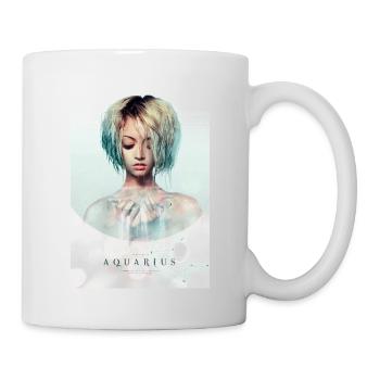 Signe du zodiaque - Verseau - art noir nordique - Mug blanc - blanc - Droite