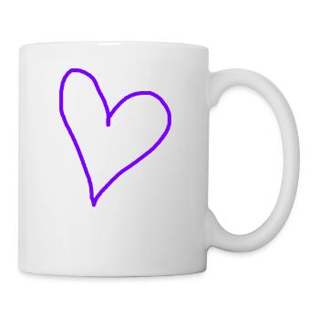 Coeur violet idée cadeau violet amour amoureux - Mug blanc - blanc - Droite