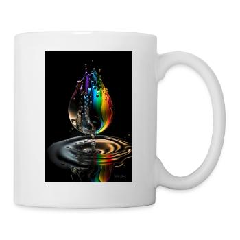 Tropfen regenbogen 3 - Tasse - Weiß - Rechts