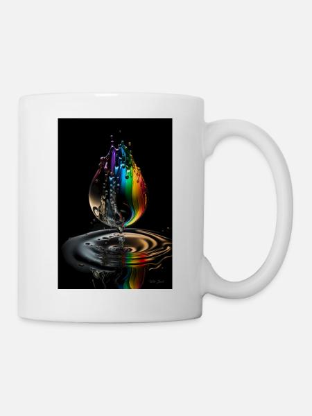 Tropfen regenbogen 3 - Tasse - Weiß