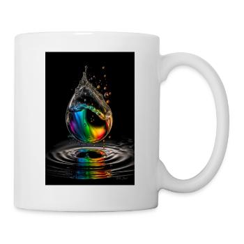 Tropfen regenbogen 2 - Tasse - Weiß - Rechts