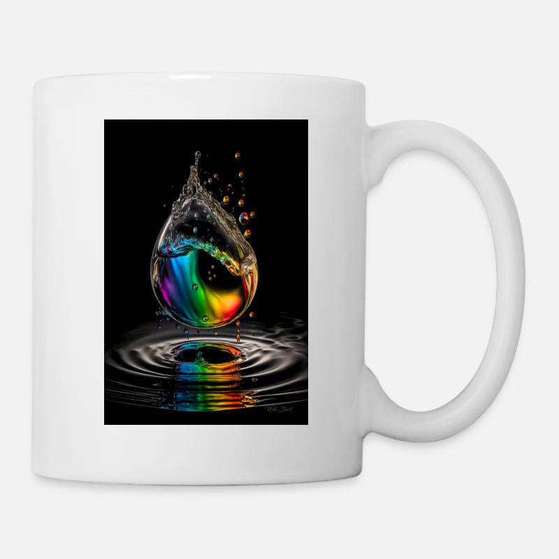 Tropfen regenbogen 2 - Tasse - Weiß