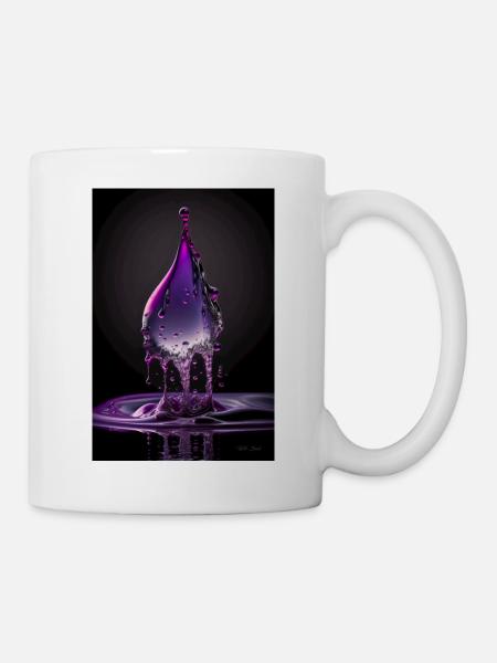 Tropfen lila 2 - Tasse - Weiß