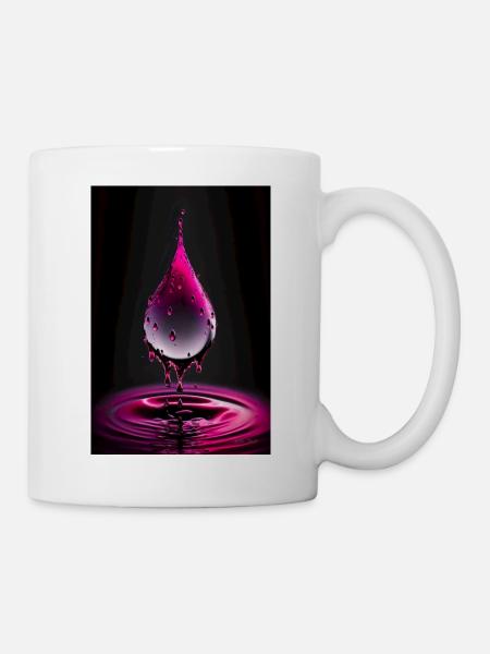 Tropfen magenta 4 - Tasse - Weiß