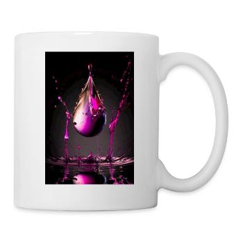 Tropfen magenta 3 - Tasse - Weiß - Rechts