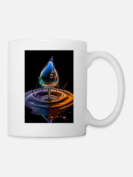 Tropfen neon 4 - Tasse - Weiß
