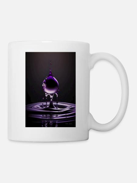 Tropfen lila 3 - Tasse - Weiß