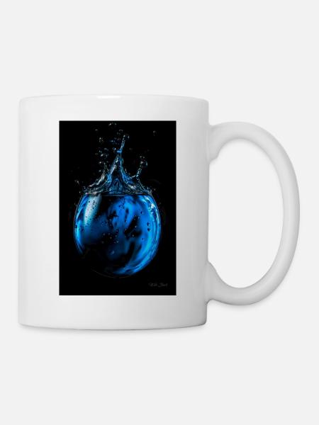 Tropfen blau 5 - Tasse - Weiß