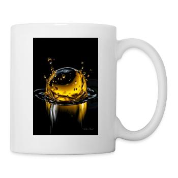 Tropfen gelb 7 - Tasse - Weiß - Rechts