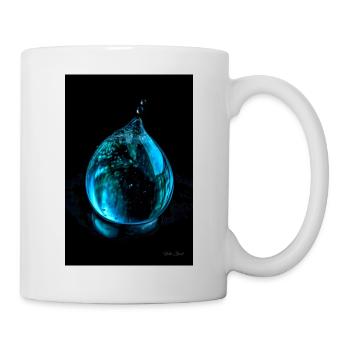 Tropfen cyan 5 - Tasse - Weiß - Rechts