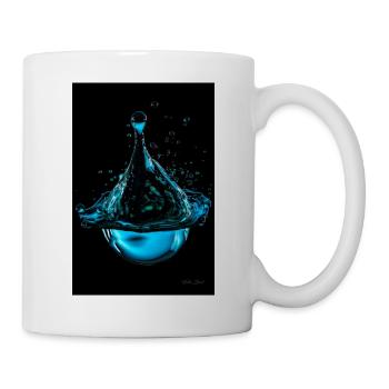 Tropfen cyan 7 - Tasse - Weiß - Rechts