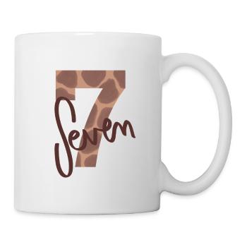 Zahl / Sieben / 7 / Geburtstag / Siebter/ Nummer - Tasse - Weiß - Rechts