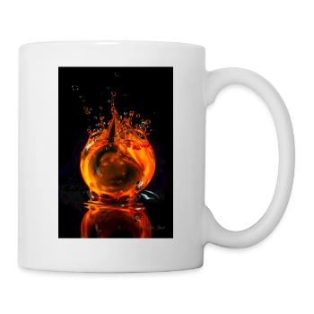 Tropfen orange 5 - Tasse - Weiß - Rechts