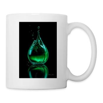 Tropfen grün 6 - Tasse - Weiß - Rechts