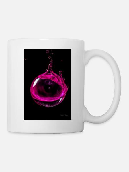 Tropfen magenta 5 - Tasse - Weiß