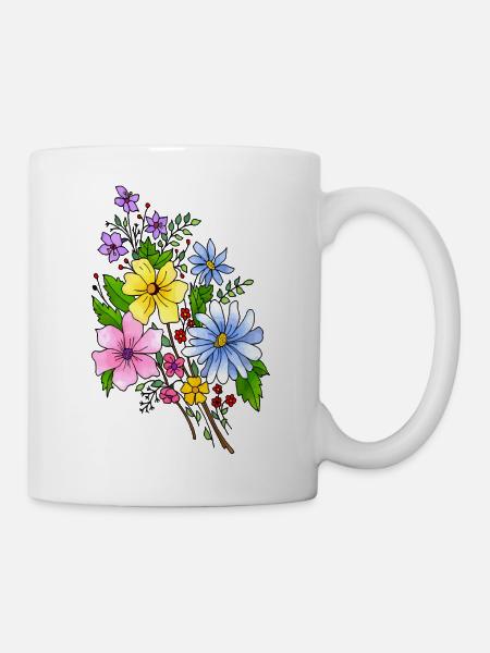 Blumen - Tasse - Weiß