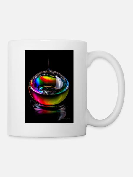 Tropfen regenbogen 6 - Tasse - Weiß