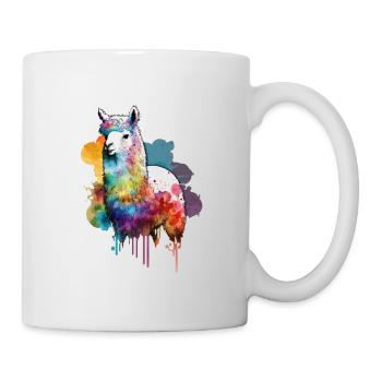 Alpaca Lama Color Drops Colorful Urban - Mug - white - Right