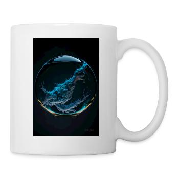 Kaos in einer Blase cyan 2 - Tasse - Weiß - Rechts