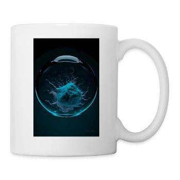 Kaos in einer Blase cyan 1 - Tasse - Weiß - Rechts